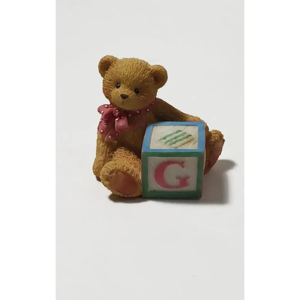 Vintage Enesco Priscilla Hillman Cherished Teddies F And G Block Figurines 1995